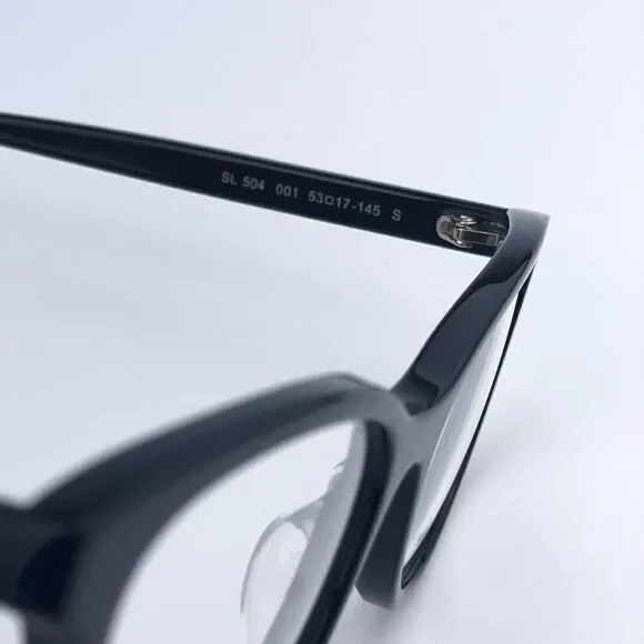 SALE! NEW Saint Laurent SL504 001 Shiny Black Cat Eye Women Eyeglasses - Picture 9 of 12